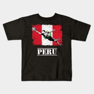 Peru Soccer Goalie Goal Keeper Shirt Kids T-Shirt